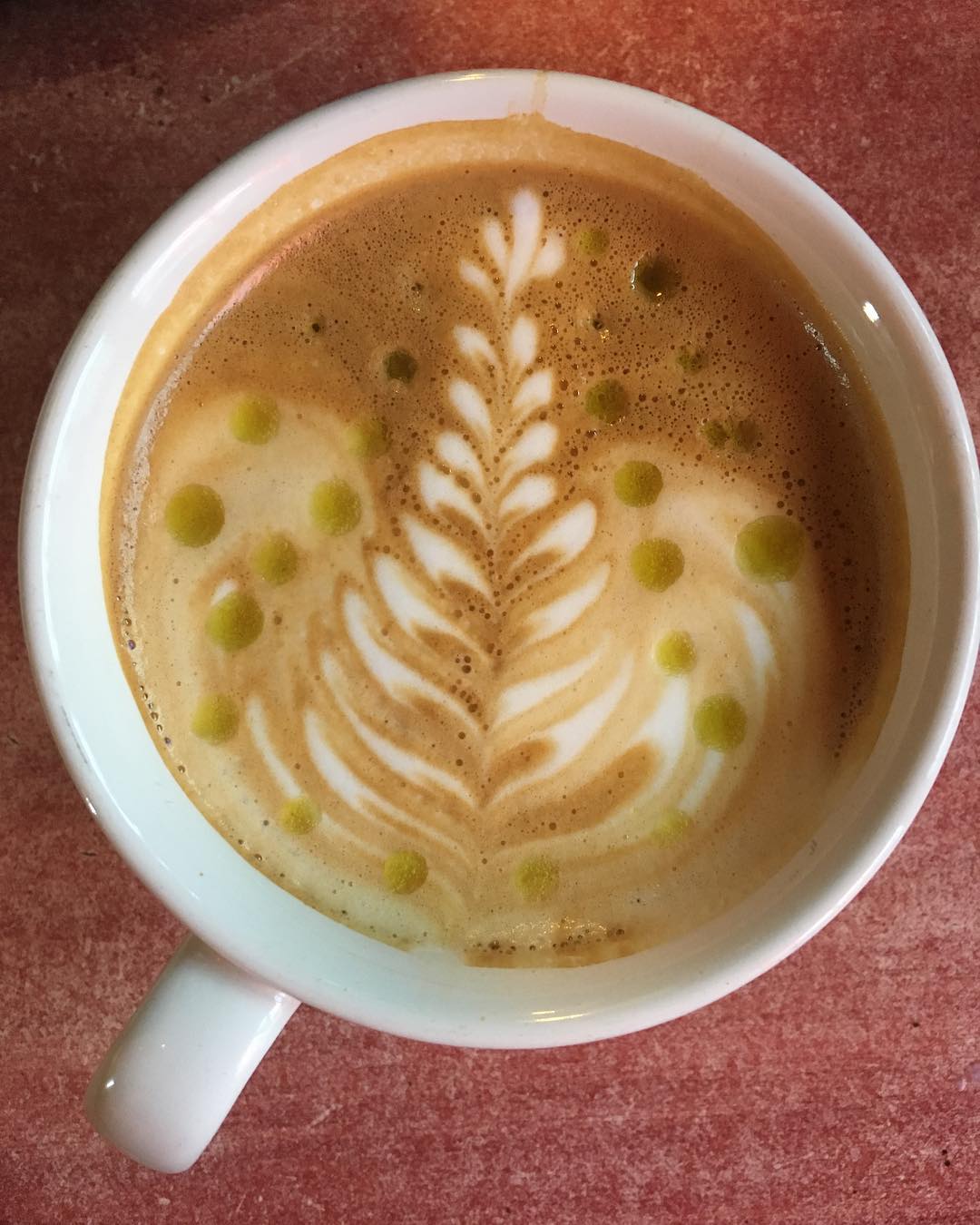 Latte art with tulip design